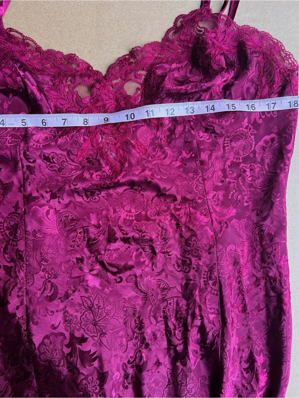 Vintage Gold Label Victoria’s Secret Satin Jacquard Slip Dress Luxe Y2K Nightie - Picture 7 of 9